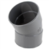 Coude d'évacuation à 30° Femelle/Femelle - PVC gris - diamètre 125 mm - Nicoll