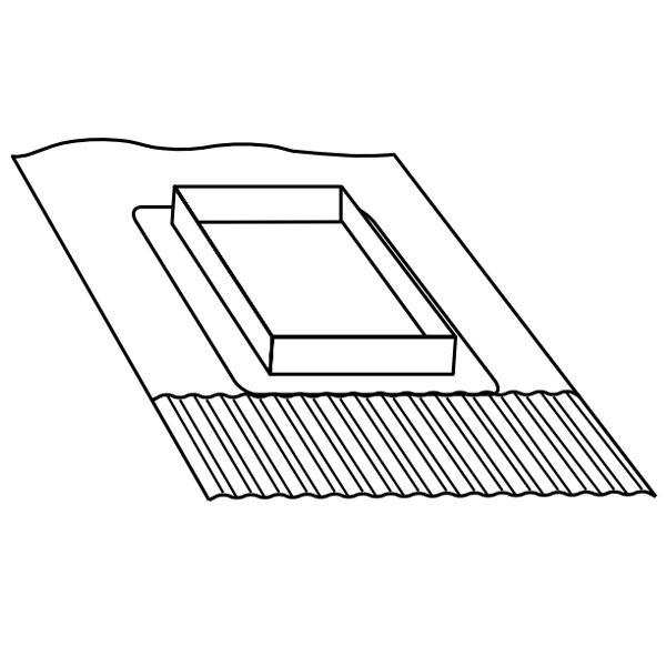 Abergement de boisseau de cheminée avec bavette en plomb plissé d'épaisseur 1 mm - 30 x 30 cm