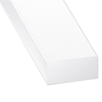 Profilé rectangulaire en PVC blanc - largeur 10 mm - hauteur 4 mm - longueur 1 mètre