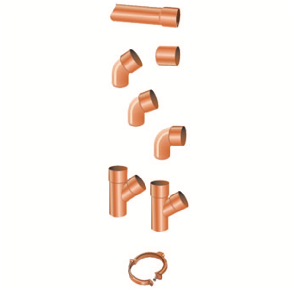 COUDE MXF 67° 30 DIAM.80 ASPECT CUIVRE