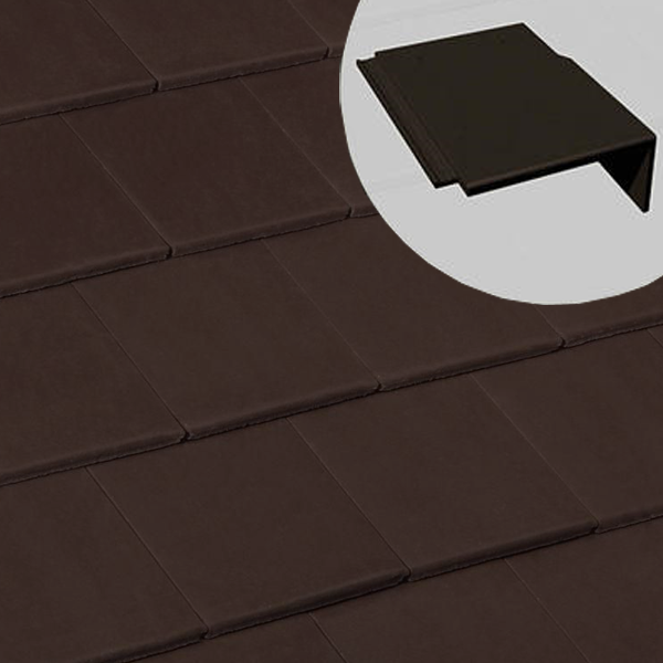Tuile de rive universelle droite en béton - Innotech - Brun - 42 x 33.3 x 14.5 cm