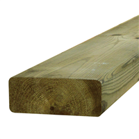 Bois d'ossature en Pin - raboté 4 faces AA - Traité Classe 4 Vert - 145 MM x 45 MM - 3,60 M