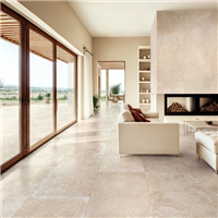 Carrelage intérieur effet travertin en grès cérame rectifié - Realstone Travertino Cross - 120,0 CM x 60,0 CM - ép. 9,00 MM - Beige