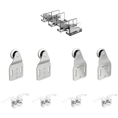 Garniture de porte coulissante de placard Mantion Tubel TUB40-2 pour 2 panneaux sur plat