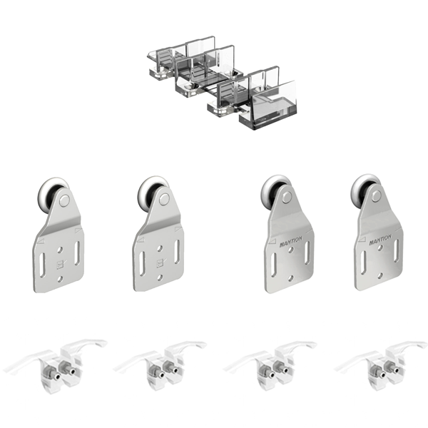 Garniture de porte coulissante de placard Mantion Tubel TUB40-2 pour 2 panneaux sur plat