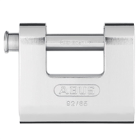 Cadenas monobloc à clé Abus 92/65 en laiton massif avec gaine en acier et anse en acier trempé - 66,5 x 58 mm