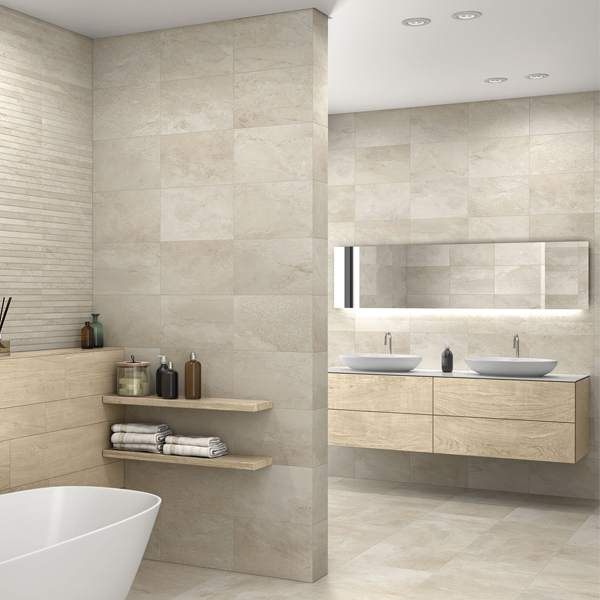 Faïence murale effet pierre Edilis Ruben - 60,0 CM x 30,0 CM - ép. 8,5 MM - Beige