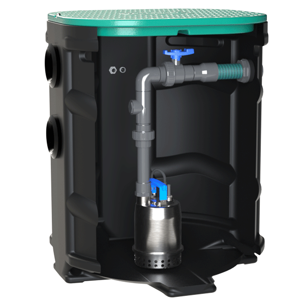 Station de relevage pour eaux claires avec pompe DR1 9 m³/h - Sanidrain 250 - Cuve 340L - hauteur 110 cm