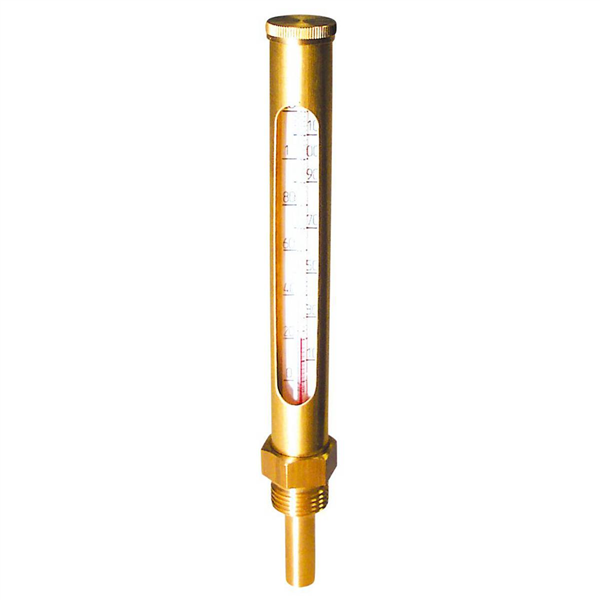 THERMOMETRE VERTICAL DROIT L.160 PLONGEUR 45 - ECHELLE LECTURE 0 / 130°