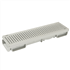 Caniveau bas pour piscine - Grille piétonne - Longueur 500 mm - Largeur 130 mm - PVC - Gris