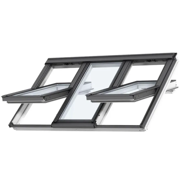 Fenêtre de toit Velux GGLS 3en1 - Rotation manuelle - Vitrage confort - WhiteFinish - 188,0 CM x 118,0 CM