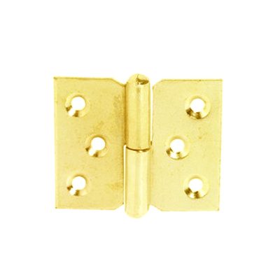 Paumelle de meuble à nœud roulé pré-percée sens gauche Monin - Hauteur 50 mm Largeur 40 mm - Acier laitonné