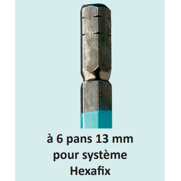 Turbine de malaxage Collomix WK pour matériaux souples/lourds - 6 pans 13 mm pour système Hexafix - Ø 120 MM - Longueur 590 MM