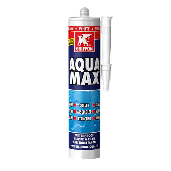 AQUA MAX MASTIC-COLLE BLANC SPÉCIAL PISCINE - CARTOUCHE 425 G