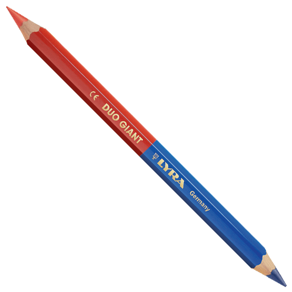 Crayon de marquage rouge et bleu DUO Lyra longueur 175 mm diamètre 10 mm