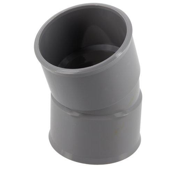 Coude 20° à coller pour évacuation des eaux - Raccord femelle-femelle - Diamètre Ø 50 mm - PVC - Gris