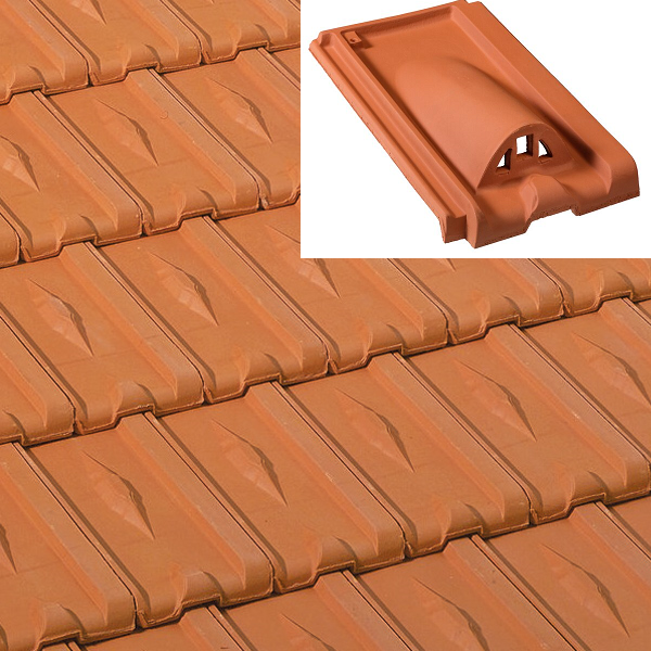 Tuile chatière Losangée Héritage en terre cuite - BMI Monier - Rouge