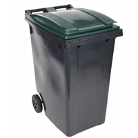 Conteneur Sulo Citybac en PEHD bac gris couvercle vert 2 roues capacité 240 litres