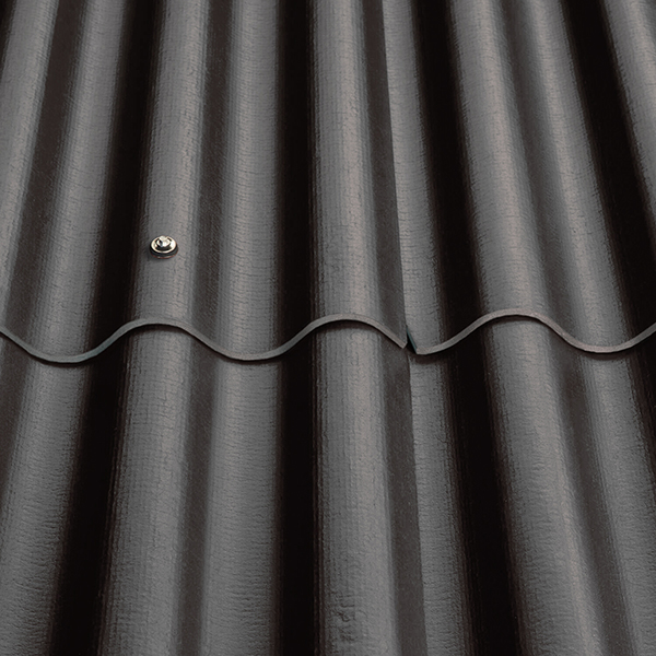 Plaque ondulée 6 ondes en fibres-ciment - Couverture et Façade - P06 Coloronde FR - 1585 x 1095 mm - Noir graphite