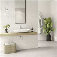 Faïence murale effet pierre avec relief Edilis Evora - 60,0 cm x 30,0 cm - ép. 8,5 mm - Blanc