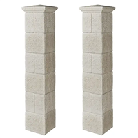 Kit de 2 piliers complets Renaissance avec boisseaux et chapeau - teinte Pierre - 209 x 37 x 37 cm