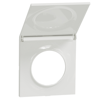 Plaque de finition simple Schneider Odace Styl avec couvercle intégré - pour 1 poste encastré - blanc