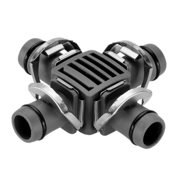 Raccord de dérivation en croix pour tuyau arrosage goutte à goutte Ø 13 mm - Gardena - Par 2