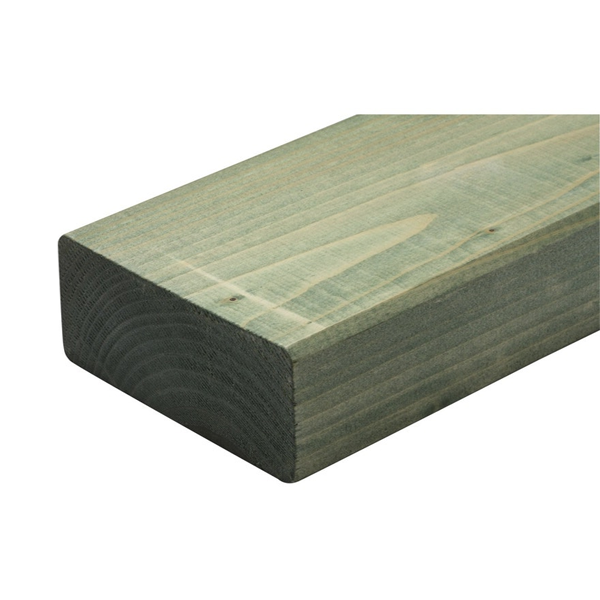 Bois d'ossature en sapin classe C24 raboté et chanfreiné - traité classe 3 vert - 120 MM x 45 MM - longueur 6,00 M