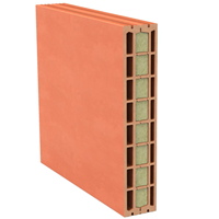 Brique de cloison à alvéole centrale isolée Biobric Isophon - R = 0,81 m².K/W - 550 MM x 500 MM - ép. 98,0 MM