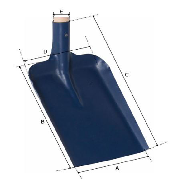 Pelle carrée à douille type bordelaise - Acier au bore forgé trempé - Perrin - Largeur 21 cm