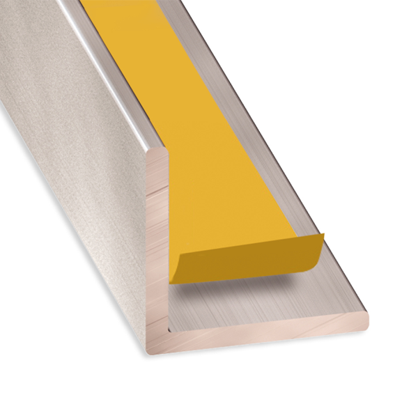 Cornière d'angle adhésive aluminium coloris Inox - 15 x 15 mm - épaisseur  1.5 mm - longueur 1.3 m CQFD 2071-5421