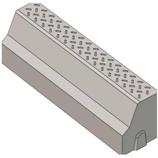 Bordure standard quai de bus en béton brut