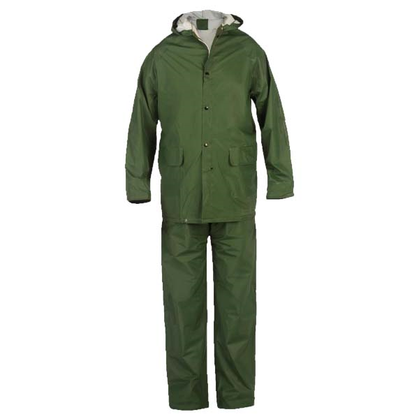 Ensemble de pluie PVC veste et pantalon étanches coloris vert PBV – Taille XXL