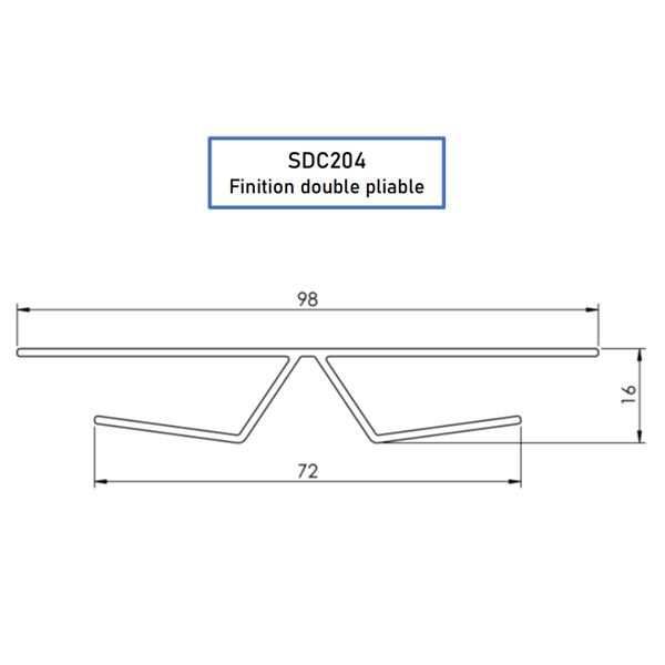 Profil PVC pliable pour jonction de lambris de sous toiture - Blanc - Longueur 4,00 M