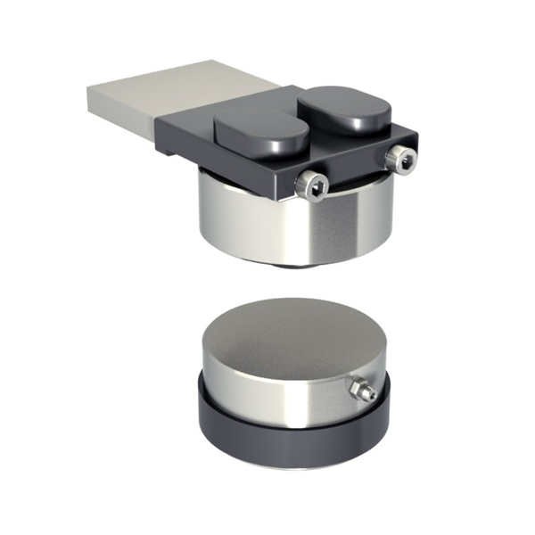 Pivot réglable portail lourd Mantion - Haut Ø 25 mm  - Bas Ø 50 mm - Capacité 750 Kg - Acier