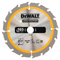 Lame scie circulaire bois de construction Dewalt DT1949-QZ Ø 165 mm alésage 20 mm 24 dents