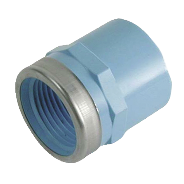 Raccord droit PVC femelle/fileté femelle 3/4" pour tube diamètre extérieur de 25 mm