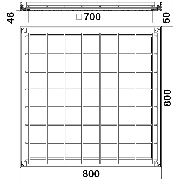 TRAPPE ACO UNIFACE ALUMINIUM 700X700MM H50MM L15 / 125KN