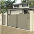 Portail aluminium sur mesure Planet CT 67 - Battant ou coulissant - Ajourage au choix avec remplissage horizontal 130 x 20 mm
