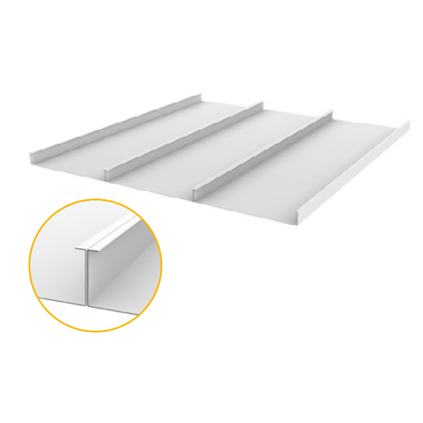 Bac autoportant SG2 à bord jointif pour plafond démontable - acier blanc - 1800,0 MM x 300 MM x 35,0 MM