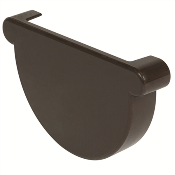 Fond de gouttière demi-ronde Nicoll - Développé 25 cm - Longueur 30 mm - Droite/Gauche - Techtan - Marron