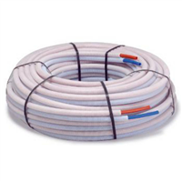 Tube PER-A - Pré-gainé duo Ø10/12 mm - Couronne 100m - Translucide - NF