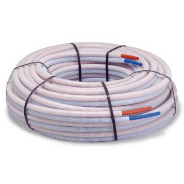 Tube PER-A - Pré-gainé duo Ø10/12 mm - Couronne 100m - Translucide - NF