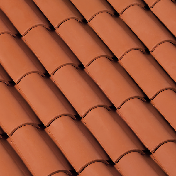 Double tuile Galléane 12 - grand moule fort galbe terre cuite - Rouge