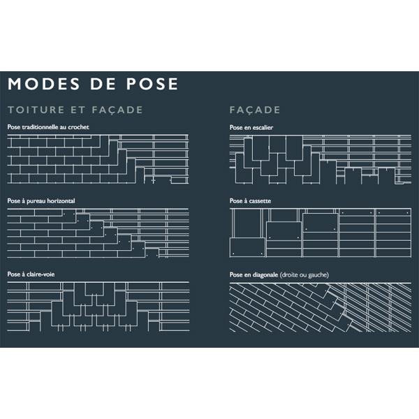 Ardoise en fibres-ciment avec bords droits et surface lisse - Cedral Tecta Smooth - 40,0 CM x 24,0 CM - Gris foncé
