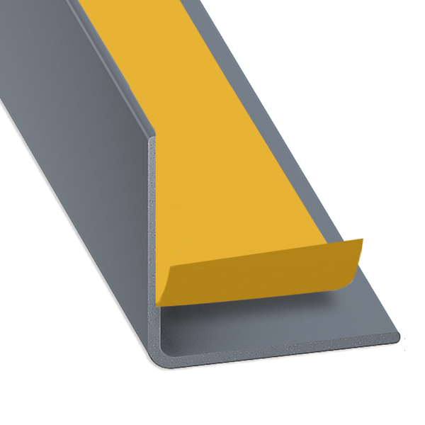 Cornière d'angle adhésive PVC gris titane - 20 x 20 mm - épaisseur 1 mm - longueur 2.6 m