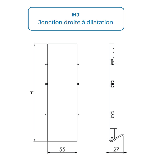 Jonction de dilatation pour planche de rive PVC Rivepro - Blanc - Hauteur 200,00 MM