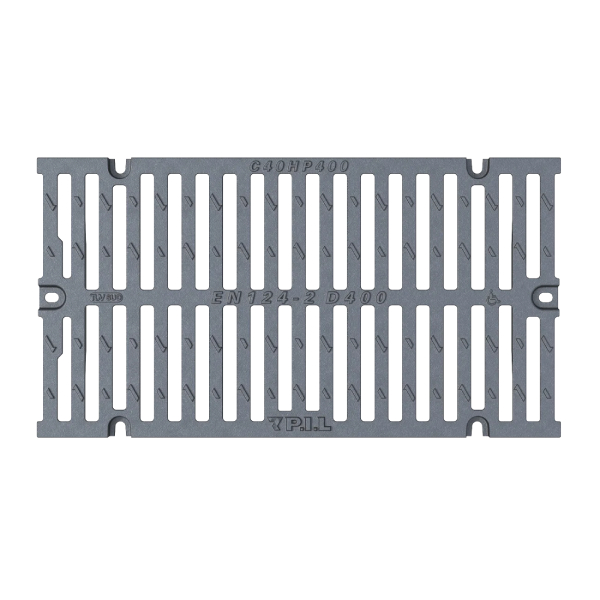 Grille caniveau fonte PMR verrouillée sans cadre D400 - 750,0 mm x 300,0 mm - P.I.L