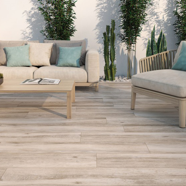 Carrelage intérieur en grès cérame émaillé effet bois Pecan - 120 CM x 23,3 CM - ép. 8,7 MM - Taupe