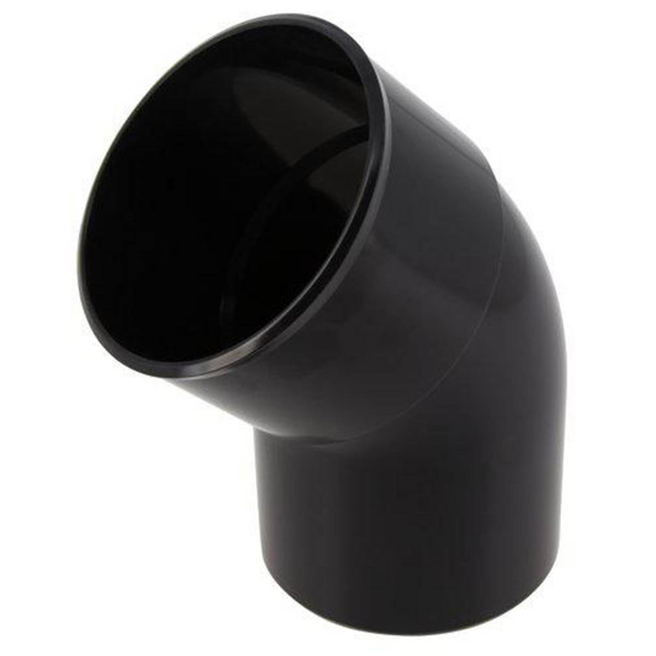 Coude cylindrique mâle-femelle Nicoll pour tube de descente - Angle  45° - Diamètre 80mm - Techtan Noir